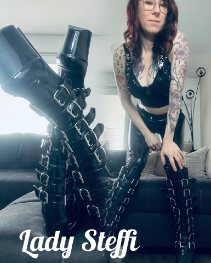 Pleaser Plateau Lack Stiefel & Pairadize Leggings